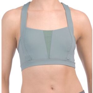 Week-end Mesh Insert Purple Unlined Lounge Racerback Sports Bra